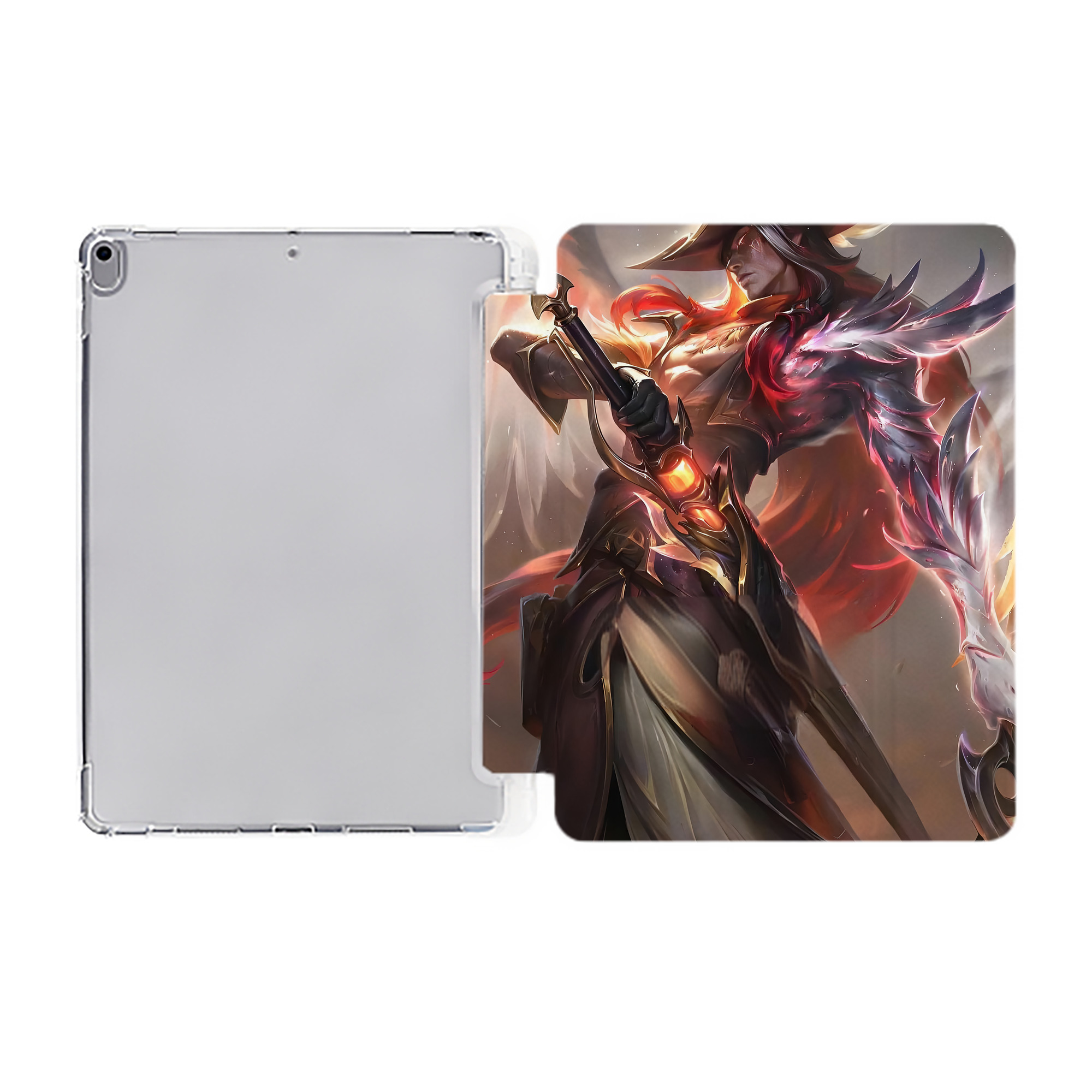 （画像用） リーグ・オブ・レジェンド League of Legends LOL IPad ケース ペン収納付き 三つ折りスタンド PUレザー×シリコン 対応機種9.5/10.5/10.9インチ